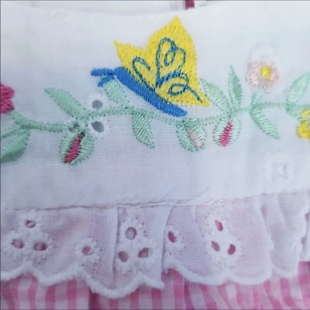 Vintage eyelet butterfly dress summer sleeveless